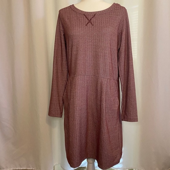 Patagonia Active‎ Herringbone Pocketed Long Sleeve Dress L - Picture 1 of 10